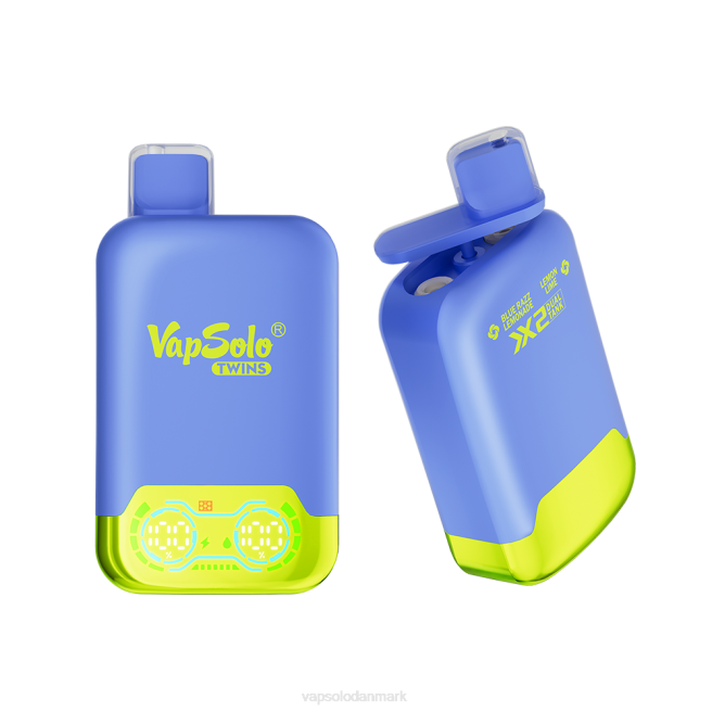 VapSolo TWINS engangs vape | Vapsolo Danmark NTP826 blå razz limonade & citronlime