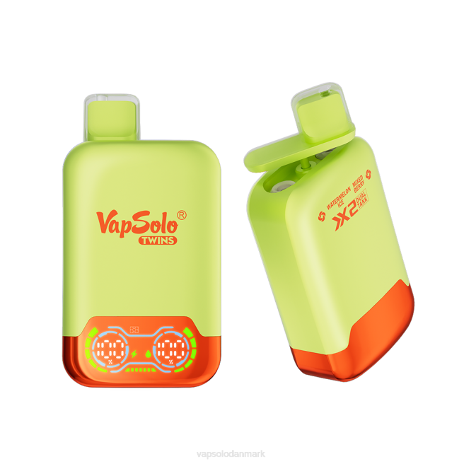 VapSolo TWINS engangs vape | Vapsolo Danmark NTP834 vandmelon is & blandet bær