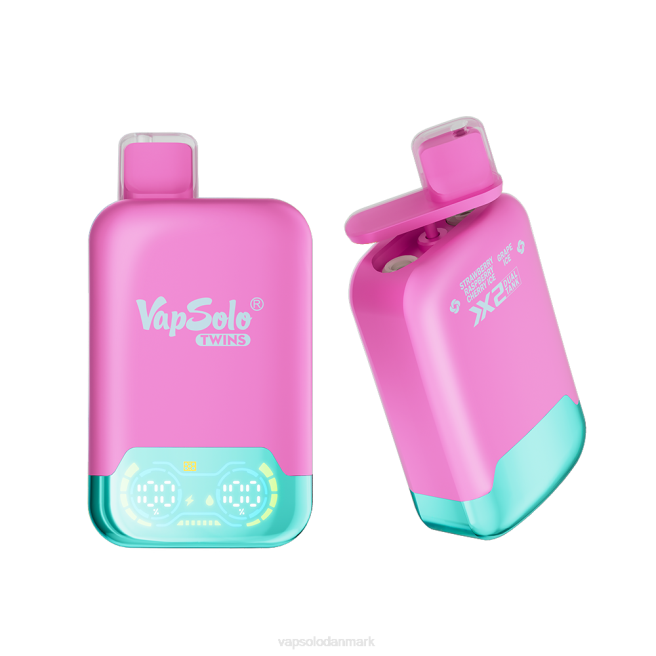 VapSolo TWINS engangs vape | Vapsolo Puff NTP833 jordbær hindbær kirsebæris og drueis
